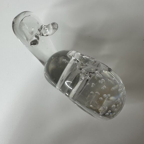 Clear Art Glass Snail Paperweight Figurine 3" Nature Minimalist Eclectic - Picture 7 of 16